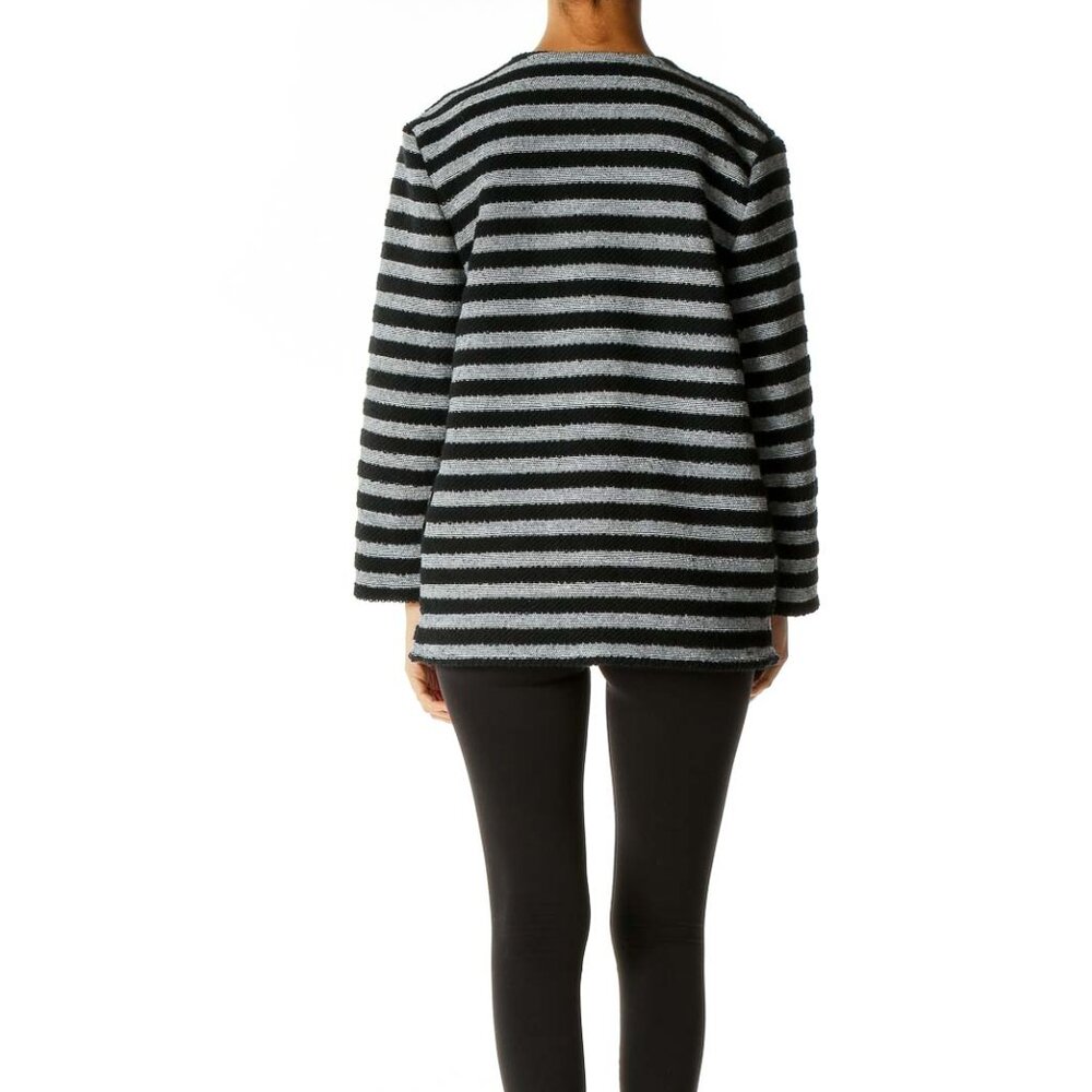 Amour vert Black Gray Striped Sweater - Picture 3 of 3